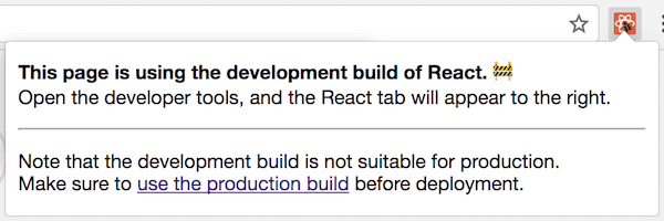 React DevTools em um site com a versão de desenvolvimento do React